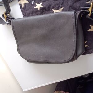 Vintage Y2K Coach Purse Handbag Leather Flap Black Crossbody Bag